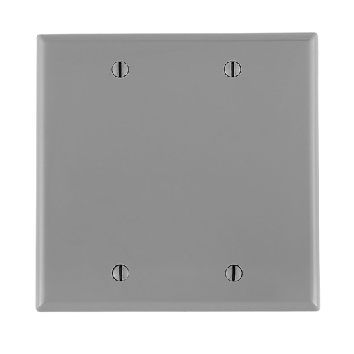 Product image for Leviton 80725-GY 2-Gang 2-Blanks Box Mounted Grey Standard Size Nylon Wallplate