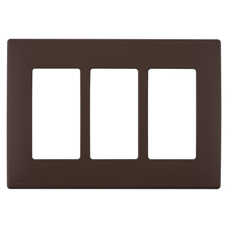 RENU® 3-Gang Screwless Snap-On Wallplate, Walnut Bark