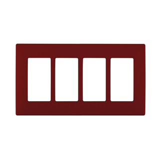RENU® 4-Gang Screwless Snap-On Wallplate, Red Delicious