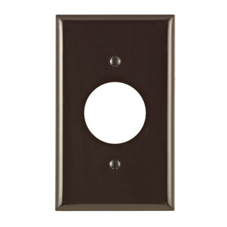 Product image for Leviton 80704 1-Gang Single 1.406 Inch Hole Device Receptacle Standard Size Thermoplastic Nylon Brown Wallplate