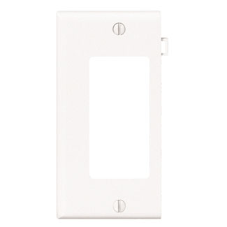 1-Gang Decora/GFCI Wallplate, Sectional, Thermoplastic Nylon, White