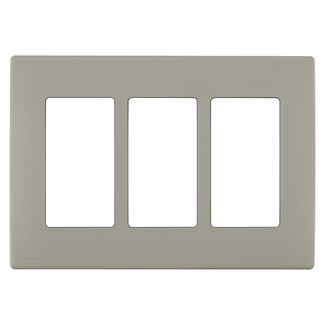 RENU® 3-Gang Screwless Snap-On Wallplate, Wood Smoke
