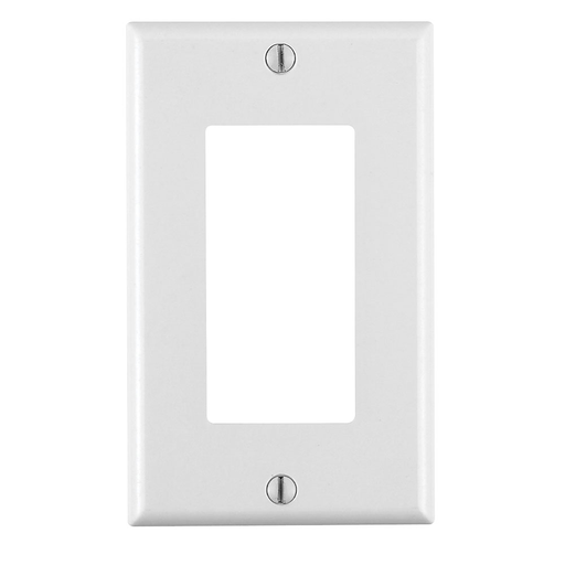 Leviton 80401-W 1-Gang Decora Wallplate, Thermoset, White Product image for Leviton 80401-W 1-Gang Decora Wallplate, Thermoset, White