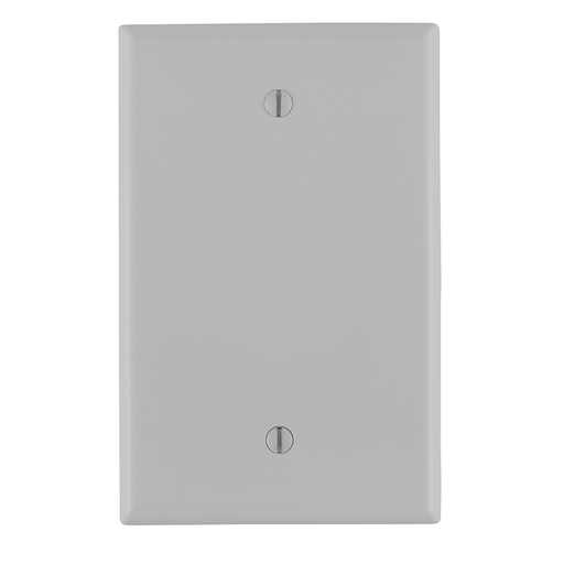 Product image for Leviton PJ13-GY 1-Gang No Device Midway Size Thermoplastic Nylon Box Mount Gray Blank Wallplate