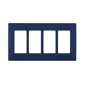 RENU® 4-Gang Screwless Snap-On Wallplate, Rich Navy