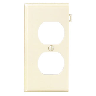 1-Gang Duplex Outlet/Receptacle Wallplate, Sectional, Thermoplastic Nylon, Ivory