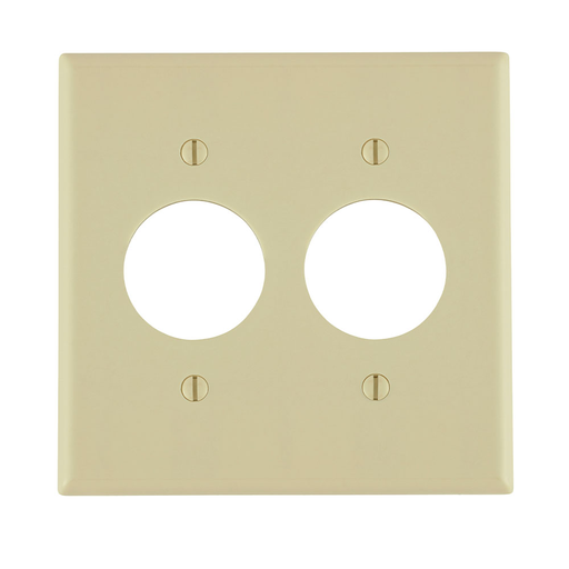 Product image for Leviton 86052 2-Gang 1.406" Hole Wallplate, Thermoset, Ivory