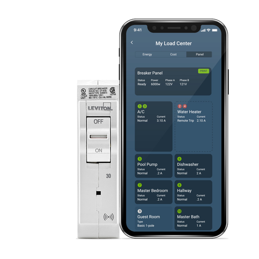 Product image for LEV LB130-S 30A 1-POLE SMART BRKR