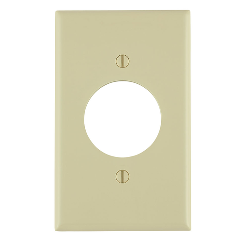 Product image for Leviton 80720-I 2.75 x 0.22 x 4.5 Inch 1-Gang Smooth Ivory Thermoplastic Nylon Device Mount Standard Receptacle Wallplate