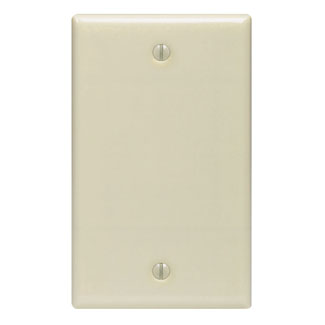 Product image for Leviton 86014 1-Gang Blank Wallplate, Thermoset, Ivory