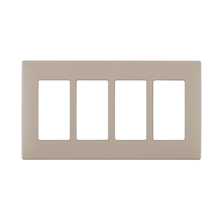 RENU® 4-Gang Screwless Snap-On Wallplate, Café Latte