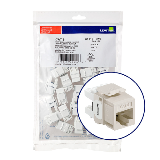 Product image for LEV 61110-BT6 EXTREME CAT 6 UTP JAC