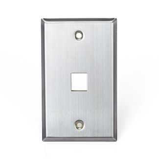 Stainless Steel QUICKPORT™ Wallplate, Single-Gang, 1-Port
