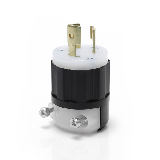 Locking Plug, 15 Amp, 125 Volt, Industrial Grade, Black & White