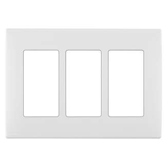RENU® 3-Gang Screwless Snap-On Wallplate, White on White