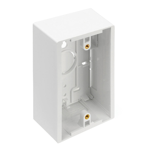 Product image for Leviton 42777-1WA 2.96 x 1.89 x 4.72 Inch 1-Gang White Plastic Surface Mount Standard Back Box