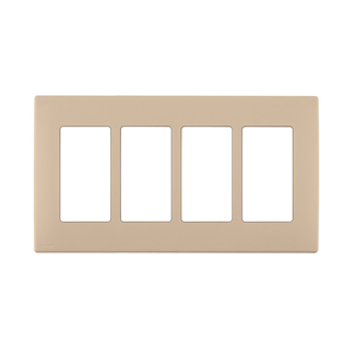 RENU® 4-Gang Screwless Snap-On Wallplate, Dapper Tan