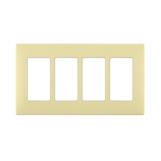 RENU® 4-Gang Screwless Snap-On Wallplate, Corn Silk