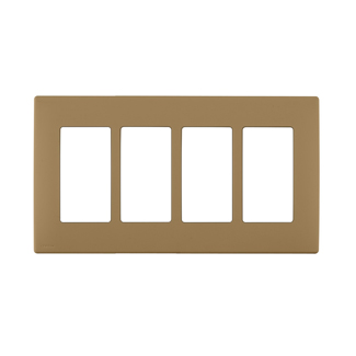 RENU® 4-Gang Screwless Snap-On Wallplate, Warm Caramel