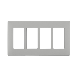 RENU® 4-Gang Screwless Snap-On Wallplate, Pebble Grey