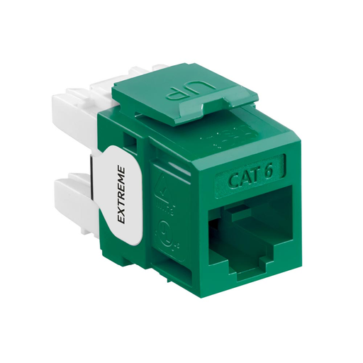 Product image for Leviton 61110-RV6 Green CAT 6 Jack Connector