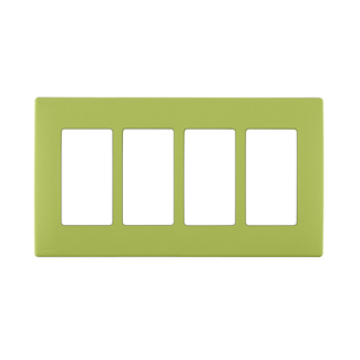 RENU® 4-Gang Screwless Snap-On Wallplate, Granny Smith Apple
