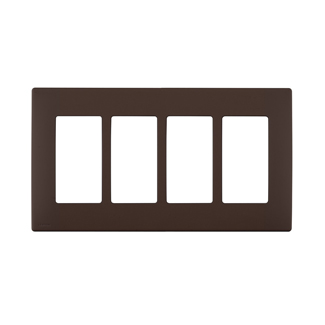 RENU® 4-Gang Screwless Snap-On Wallplate, Walnut Bark