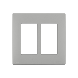 RENU® 2-Gang Screwless Snap-On Wallplate, Pebble Grey