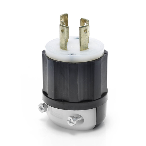 Locking Plug, 30 Amp, 480 Volt, Industrial Grade, Black & White