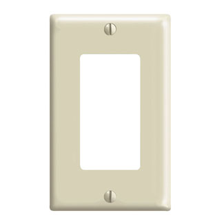Product image for Leviton 80401-I 1-Gang Decora Wallplate, Thermoset, Ivory