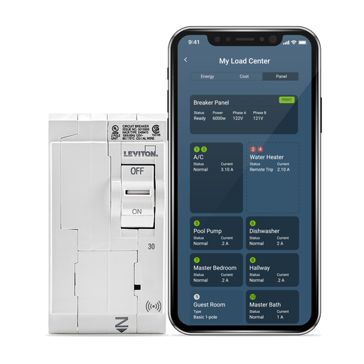 Product image for LEV LB230-S 30A 2-POLE SMART BRKR