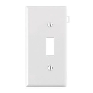 1-Gang Toggle Switch Wallplate, Sectional, Thermoplastic Nylon, White