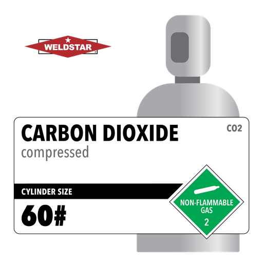 Carbon Dioxide, 60#, 2.8, Bone Dry, 99.8%, 60 lbs, High Pressure Steel (HPS), CGA 320