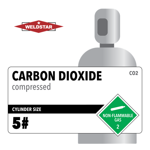 Carbon Dioxide, 5#, 2.8, Bone Dry, 99.8%, 5 lbs, High Pressure Steel (HPS), CGA 320