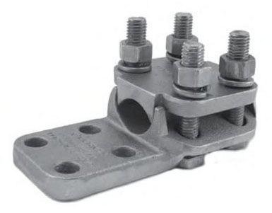 Product image for Burndy NAH402N Cast Copper alloy terminal, 2/0 Sol-800 kcmil, 588 in Length, Cable to Pad