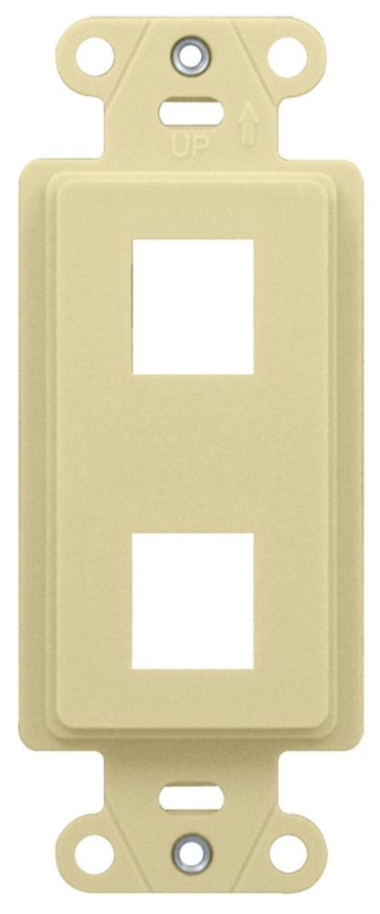 Product image for On-Q WP3412-LA 1.65 x 0.28 x 4.19 Inch 2-Port Light Almond Plastic Wall Box Mounting Non-Flexible Outlet Strap