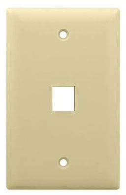 Product image for On-Q WP3401-LA 1-Gang 1-Port Light Almond High Impact Flame Retardant Plastic Keystone Wallplate