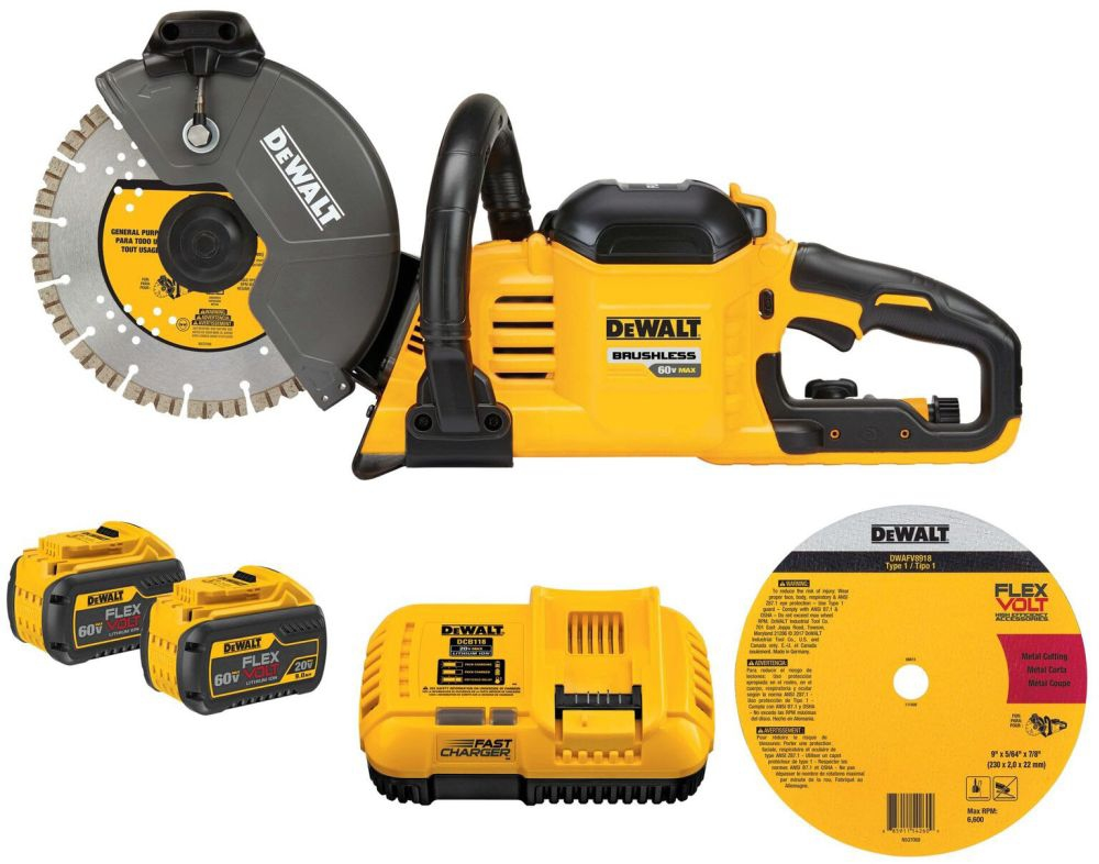 Product image for DeWalt DCS690X2 FLEXVOLT® 60V MAX CORDLESS BRUSHLESS 9 IN. CUT-OFF SAW KIT