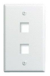 Product image for On-Q WP3402-WH 1-Gang 2-Port White High Impact Flame Retardant Plastic Keystone Wallplate