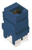 Product image for On-Q WP3450-BE 1-Port RJ45 Category 5E Blue Plastic Snap-In Keystone Connector