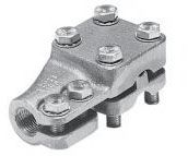 Product image for Burndy NDR6434T16 High Cu Alloy Reversible & Rotatable Cap Stud Connector, Bolted, #6 Sol - 500 Kcmil Cu Cable, 3/8" - 1/2" Cu IPS, 3/4" - 16 Stud