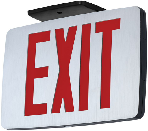 Product image for Current CCEDRE LED Die Cast Thin Exit, Brushed Face, Dual Face, Red Letters, w/Battery