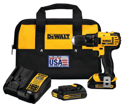 Product image for DEWALT DCD780C2 20 Volt 1.5 Ah Lithium-Ion Max Compact Drill and Driver Kit