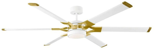 Product image for Loft 62" Ceiling Fan - Matte White/Burnished Brass