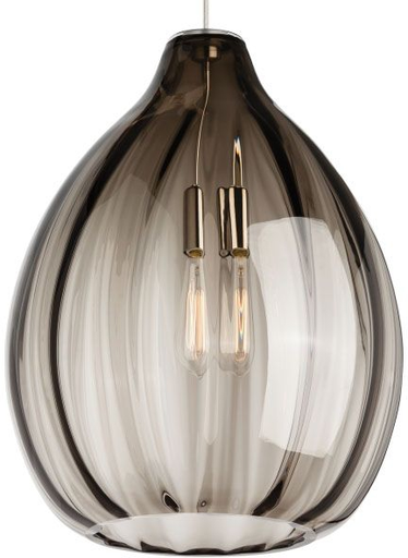 Product image for Harper 1 Light Pendant - Satin Nickel w/ Smoke Glass