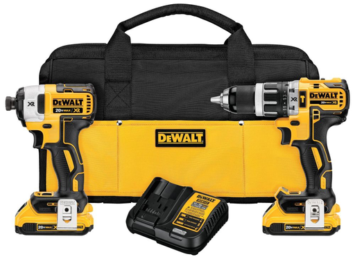 Product image for DeWalt DCK287D2 20V MAX XR® Brushless Cordless Compact Hammer Drill and Impact Driver Combo Kit