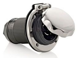 Product image for Leviton 5050 125/250 Volt 50 Amp 3-Pole 3-Wire NEMA 10-50R 3 Hp Black Thermoplastic Surface Mount Straight Blade Receptacle