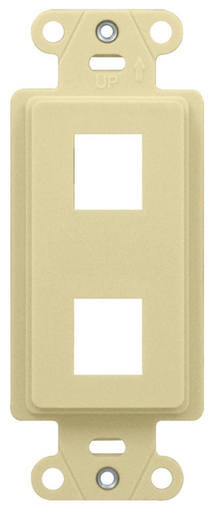 Product image for On-Q WP3412-LA 1.65 x 0.28 x 4.19 Inch 2-Port Light Almond Plastic Wall Box Mounting Non-Flexible Outlet Strap