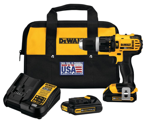 Product image for DeWalt DCD785C2 20V MAX Lithium Ion Compact Hammerdrill Kit (1.5 Ah)