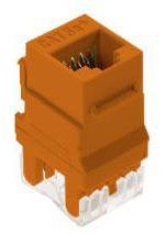 Product image for On-Q WP3450-OR 1-Port RJ45 Category 5E Orange Plastic Snap-In Keystone Connector